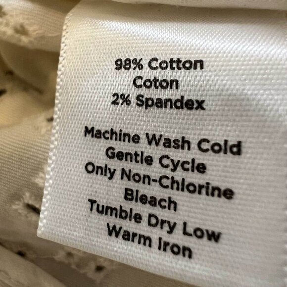 Talbots Blazer Jacket Women Size 10 White Stretch Embroidered Eyelet One Button - Picture 10 of 15